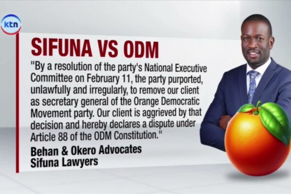 ODM wrangles deepen as Sifuna faces ouster bid triggering major party tensions